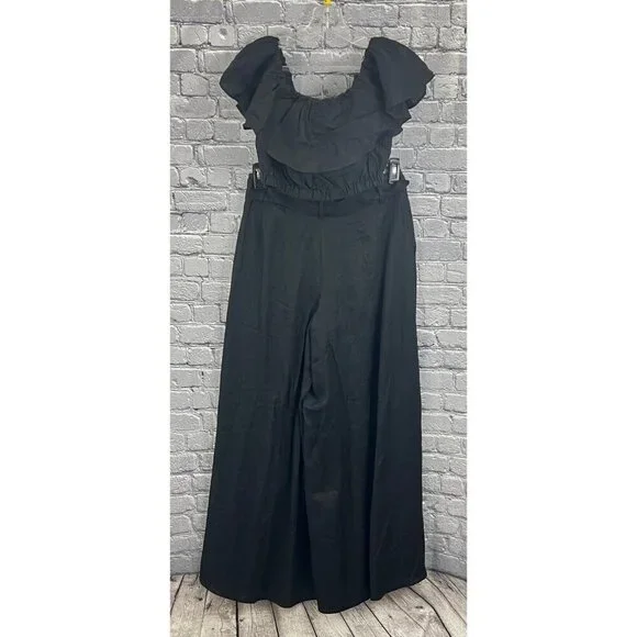 Banana Republic Meridian Black  Linen Pant with Matching Top Size S 4 - Picture 7 of 12